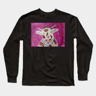 Pink Punk Funny Cow Long Sleeve T-Shirt